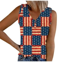 Američki zastava Cisterna za žene 4. srpnja Košulje V izrez Patriotske tenkove Sakrij trbušnu majicu