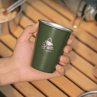 Štetno 350ml Kupa kafe otporna na toplinu, veliki kapacitet Liječenje boje od nehrđajućeg čelika Kamp mlijeka Pivo pivo Potprevremeni materijal