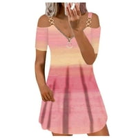 Haljine za žene Ljetni slobodno vrijeme A-line cvjetni mini kratki rukav V-izrez visoki struk ženska haljina xxxl