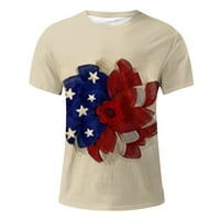 Patriotske majice za muškarce okrugli vrat kratki rukav ležerni zastava zastava pulover fitness sportski šorts rukavi bluza 4. jula