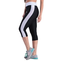 Joga hlače Ženski visoko struk Tummy Control Yoga Workout Capris gamaše bočni džepovi