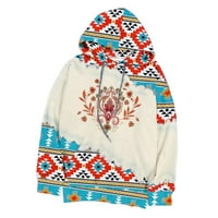 Ženski duksevi dukseri s dugim rukavima rame AZTEC Print modni labav pulover