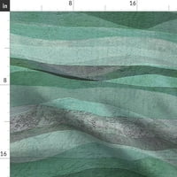 Pamuk saveen rubne šam, Standardno - Aqua valovi pejzažni valovita val apstraktna neutralna tekstura morsko tirkizno oceansko jezero plavo zeleno tisak posteljina od kašike