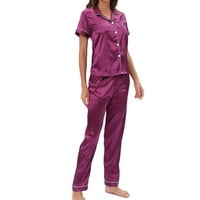 Aueoeo setovi za žensku odjeću, ženska kupa za spavanje ljeto Capri pidžama setovi kratkih rukava sa