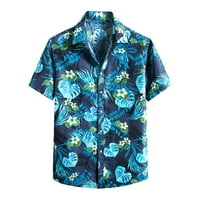 HUMPA majice za muškarce Ljetni Havaji Velike veličine rever od tiskanih otrcanih ovratnika Ležerne