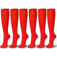Parovi koljena visoke ženske čarape Jedinstvene školske nogometne djevojke crvene veličine 9- xl lot