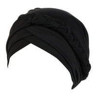 Navlaka za glavu Etni omotač kapu za kosu šešir pletene prevrćene glave bejzbol kape crna