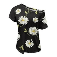 Majice za žene Ležerne prilike kratkih rukava sa bluzama za bluza na otvorenom Soft Basic Lable Cvjetni