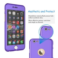 iPhone 6S futrola, futrola iPhone, NJJE tanak tačan fit premium mat finish dual sloj tvrda futrola za iPhone 6S sa kaljenim zaštitnim zaslonom za iPhone 6s 4. -purple