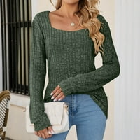 Plus veličine majica u boji u boji modni okrugli vrat pad dukserice Trendi pulover proljetna odjeća