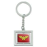 Wonder Woman Classic Logo Prederni pravokutnik hromirani metalni prsten za ključeve