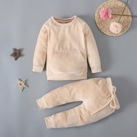 1-5 godina odijeva za djevojke Dječja jeseni zimske pune boje dugih rukava s dugim rukavima Dvije djece Khaki 130