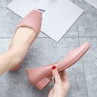 Aaimomet Wedge Flop Flop Ženske cipele Grubene pete Čizme kratke kožne čizme Visoke potpetice Žene čizme modne patentne patentne patentne patentne patentne pauze, ružičaste 6,5