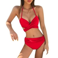 Žene kupaćih kostima Dva povremena kupaći kostimi sa čvrstim kaiševima Kupanje visokog struka Bikini