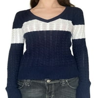 Amiliee ženska ležerna pletenica osnovna majica s dugim rukavima Slim Fit Fall Thermal Lagani džemper, plavi