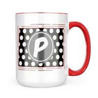 Neonblond monogram P Black Polka Točad krilica za ljubitelje čaja za kavu