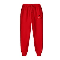 amidoa unise casual modni božićni santa claus ispis čipke up elastične sportske hlače hlače redovito i velike i visoke