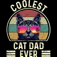 COLESSEST CAT tata ikad - Najbolji day oca poklon mens crni grafički tee - dizajn od strane ljudi 3xl