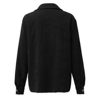 Ženski kaput Corduroy Carduloy Cardigan dugih rukava Topla košulja jakna s džepovima sa džepovima Jakna sa zatvaračem za djevojke Odjeća Tailo Fit Mauve Jakna Joniors Jackets Womens
