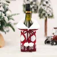 Walbest Fau krzneni ovratnik božićne vinske boce, pletena tkanina svečana Xmas ambijent Wine Callught-up