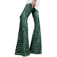 Sequin pantalone za žene visoki struk dno svjetlike širine palazzo pantalone noćni klub Sparkles pantalone