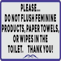 5in 3in plava granica molimo ne ispirajte fejsne proizvode papirnate ručnike ili maramice