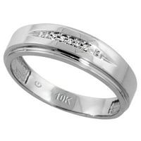 10k bijeli zlatni muški dijamantski vjenčani prsten širokog veličine 11