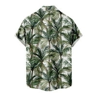 Havajske majice za muškarce Tropical Palm casual gumb niz kratki rukav