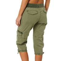 Eguiwyn Ljetne žene Multi džepne pantalone na otvorenom Ležerne prilike, Cropped hlače Kombinezoni Tanke