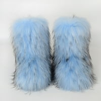Imitacija čvrste boje plus kašmirne boje za snijeg svijetlo plave ženske padajuće cipele Božićne veličine