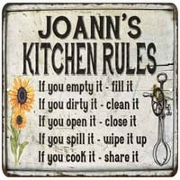 Joannova kuhinjska pravila Chic potpise vintage dekor metalni znak 108120032167