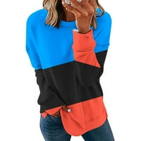 Bluze za žene modni casual geometrijski ispis okrugli vrat pulover dugih rukava na vrhu m