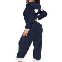SkPabo Womens Fleece Oneyes up up pajamas dugih rukava jedno s kapuljačom plišano spavanje toplo flaffy