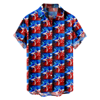 4. jula muška havajska majica USA Nacionalna zastava košulja košulja ovratnik plus veličina dnevna odjeća