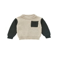 Novorođena dječaka Dječak pleteni džemper vrhovi dugih rukava s dugim rukavima džempere sa džepom