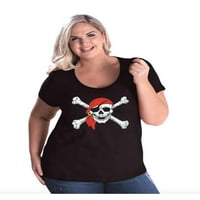 Normalno je dosadno - ženska majica plus veličine, do veličine - Jolly Roger Skull & CrossBones
