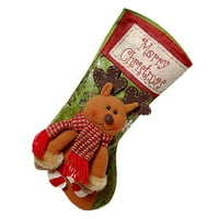 Cleance, sretan božićni plišani drveni viseći poklon bomboni mali čarapa Dekoracija Božićno ukrašavanje