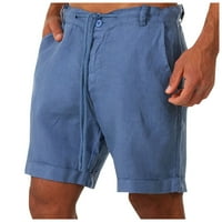Simplmasygeni muški kratke hlače Ljeto Atletski teretni modni muškarci pamučne posteljine casual pantalone gumbi trake pojačanih džepova kratke hlače