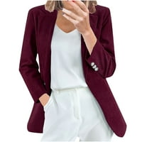 Corduroy jakne za žene Modni blejci s dugim rukavima Otvoreni prednji kardigan labavi radno ležerno odijelo