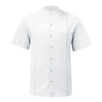Outfmvch majice s dugim rukavima za muškarce muško ljetno casual rubne majice kratkih rukava štanda košulje kože žene bijele boje