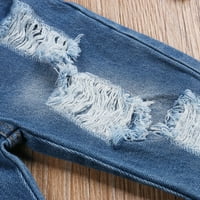 Inevenn Baby Girl Obne Odjeća za dojenčad Postavljeni pleteni kamisole + ripped Jeans Hlače