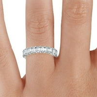 12. CTS Ormark Oblik Moissite Solitaire Everytion zaručni prsten, 18k bijeli pozlaćeni prsten srebrni