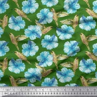 Soimoi pamučna poplin tkanina hummingbird & cvjetna tiskana tkanina od dvorišta široka