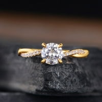 Gupest breza Elegantne žene Puni Rhinestone Inlaid kubni cirkonijski prsten za prste vjenčani nakit zlato umetnuli u lov