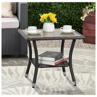 Chictail vanjski stol, 20 kvadratni pleteni tablica, kaljeno staklo TOP TOP CAFE sa skladištem, aluminijumski