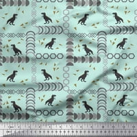 Soimoi Moss Georgette Tkaninski geometrijski oblici i dinosaur Životinjski ispis tkanina sa dvorištem