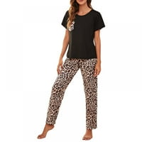 Newway Classic Leopard PJS set ženskih padžama Set Leopard dno mekog gornje + labave hlače domaće odjeće