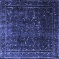 Ahgly Kompanija Mašina za pranje u zatvorenom kvadratu Perzijski plavi tradicionalni prostirci, 3 'kvadrat