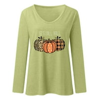 Žene T majice Print Lady Loose puna majica Okrugli izrez Fit pulover vrhovi Ležerne prilike dugih rukava