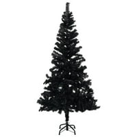 Moobody veštačko božićno stablo sa LED-om i setom kuglicom crni 94.5 PVC